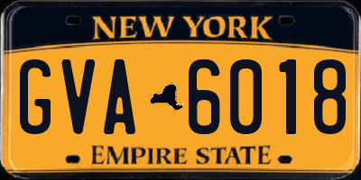 NY license plate GVA6018