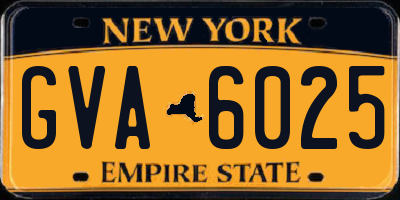 NY license plate GVA6025