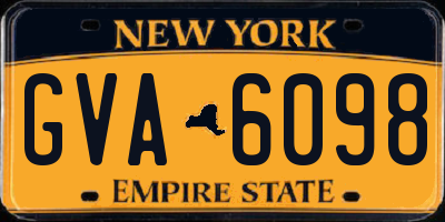 NY license plate GVA6098