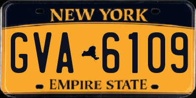 NY license plate GVA6109