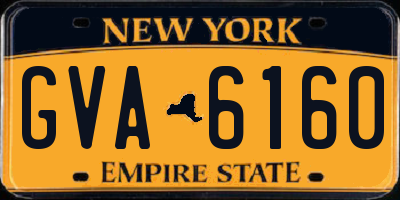NY license plate GVA6160
