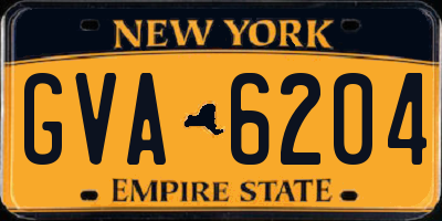 NY license plate GVA6204