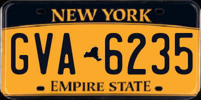 NY license plate GVA6235