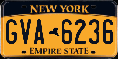 NY license plate GVA6236