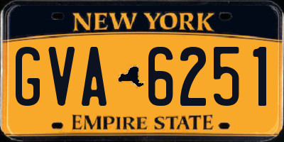 NY license plate GVA6251