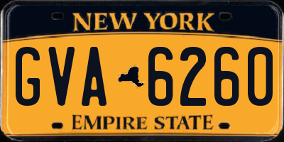 NY license plate GVA6260