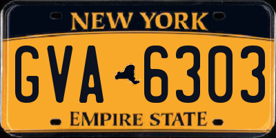 NY license plate GVA6303