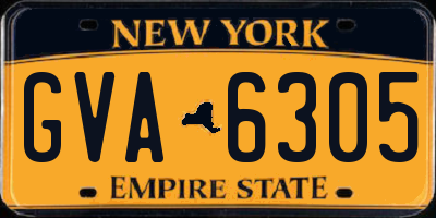 NY license plate GVA6305