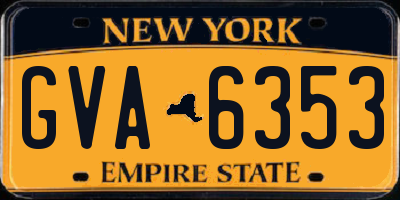 NY license plate GVA6353