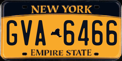 NY license plate GVA6466