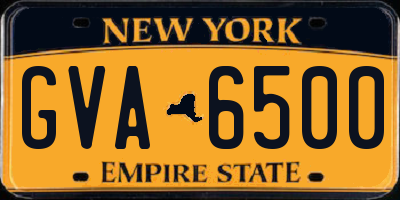 NY license plate GVA6500
