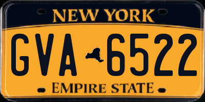 NY license plate GVA6522