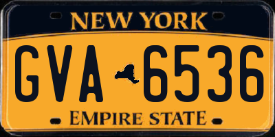 NY license plate GVA6536