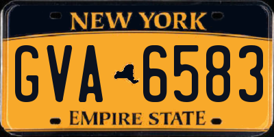 NY license plate GVA6583