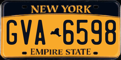 NY license plate GVA6598