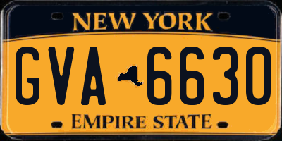 NY license plate GVA6630