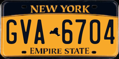 NY license plate GVA6704