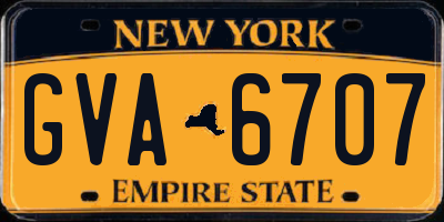 NY license plate GVA6707