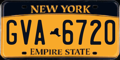 NY license plate GVA6720