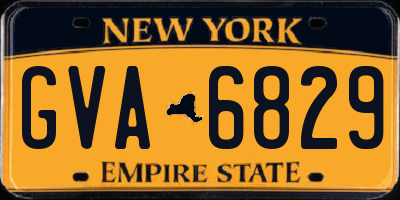 NY license plate GVA6829