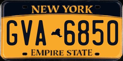NY license plate GVA6850