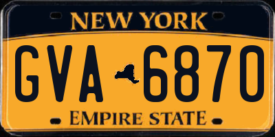 NY license plate GVA6870