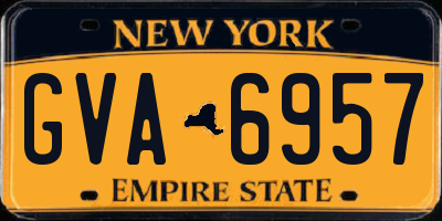 NY license plate GVA6957