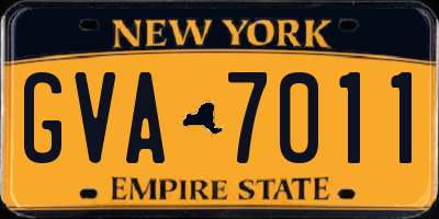 NY license plate GVA7011