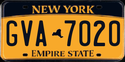 NY license plate GVA7020