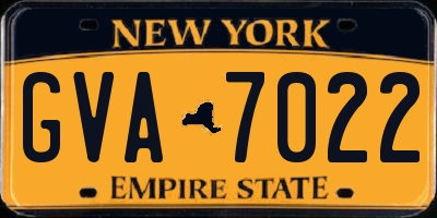 NY license plate GVA7022