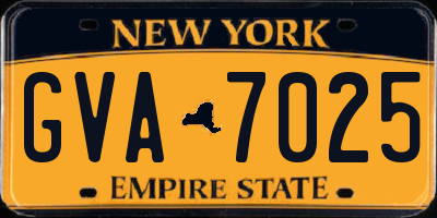 NY license plate GVA7025