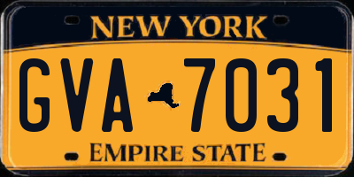 NY license plate GVA7031