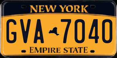 NY license plate GVA7040