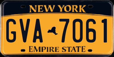 NY license plate GVA7061