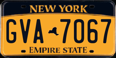 NY license plate GVA7067