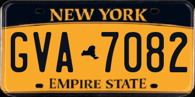 NY license plate GVA7082