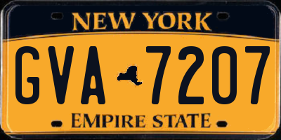 NY license plate GVA7207
