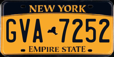 NY license plate GVA7252