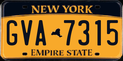 NY license plate GVA7315