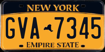 NY license plate GVA7345