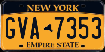 NY license plate GVA7353