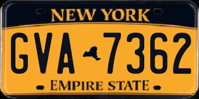 NY license plate GVA7362