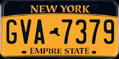 NY license plate GVA7379