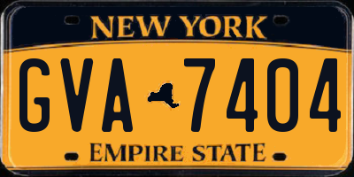 NY license plate GVA7404