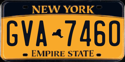 NY license plate GVA7460