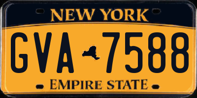 NY license plate GVA7588