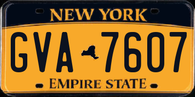NY license plate GVA7607