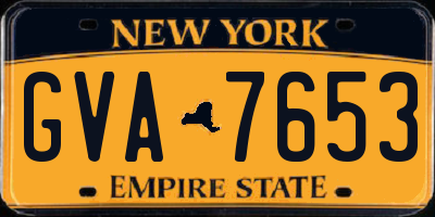 NY license plate GVA7653