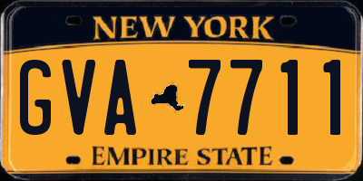 NY license plate GVA7711
