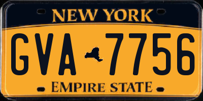 NY license plate GVA7756